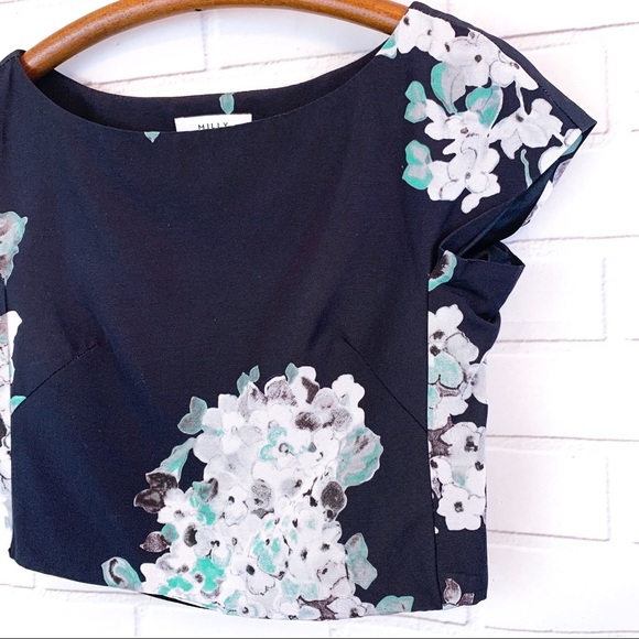 Milly • Sophia Floral Lined Zip Crop Top - Picture 4 of 8